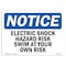 Signmission Sign, 7" H, 10" W, Rigid Plastic, Electric Shock Hazard Risk Swim At Your Own Risk Sign, Landscape OS-NS-P-710-L-11639 - alternate 1